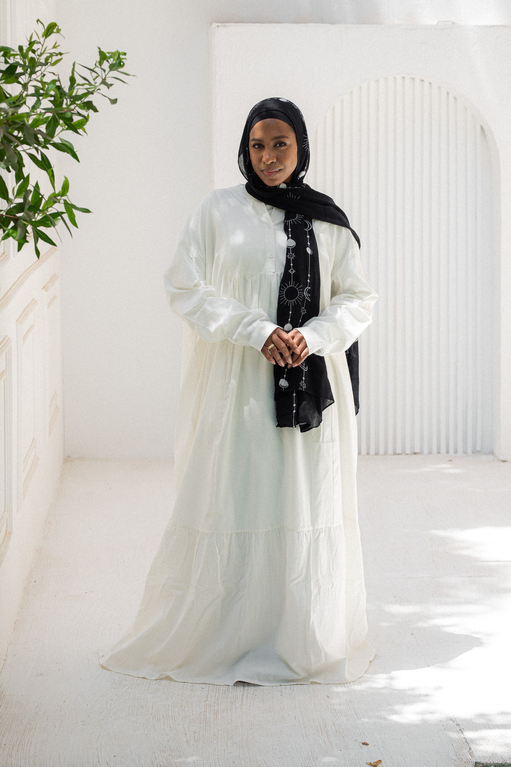 Ruffled white