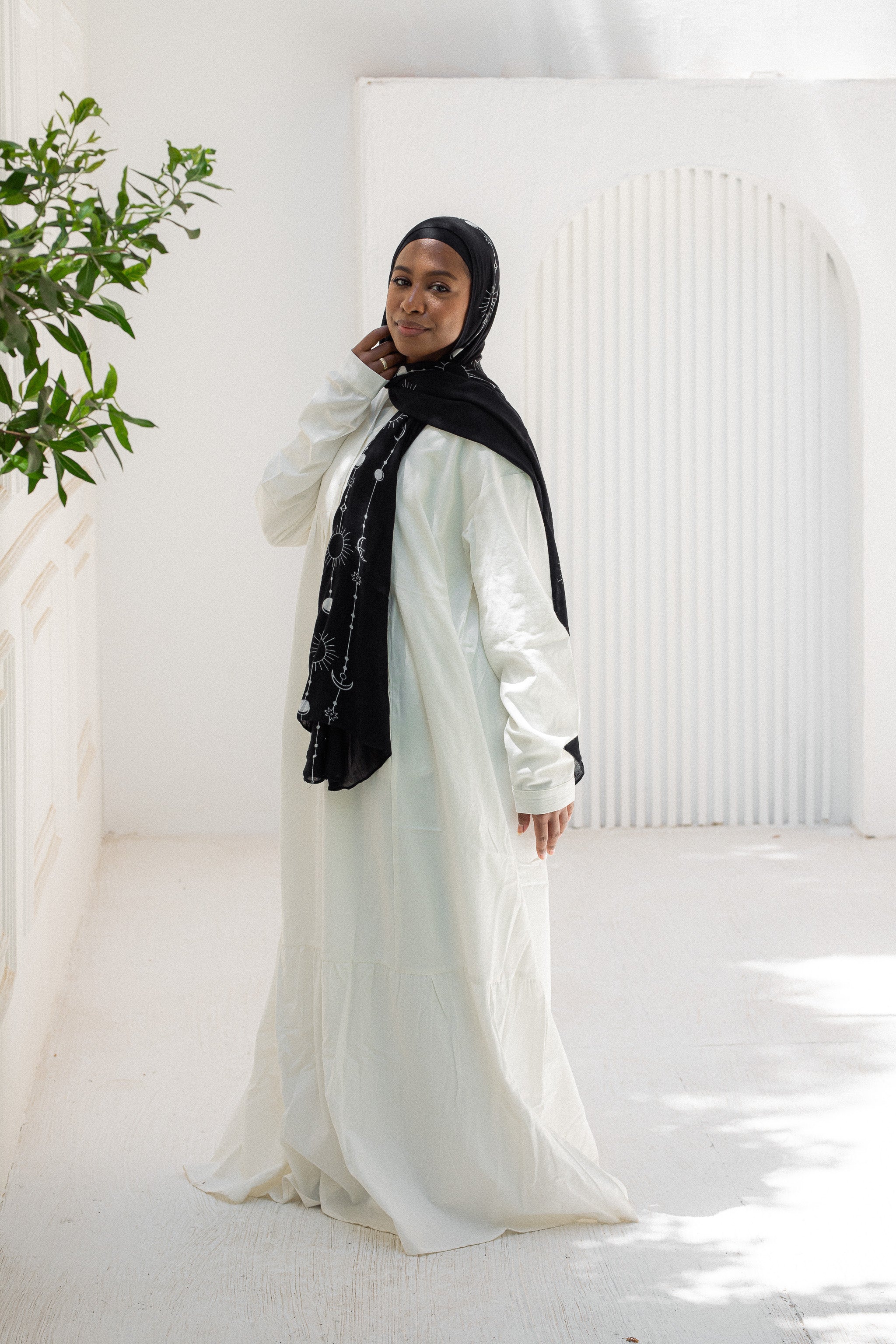 Ruffled white