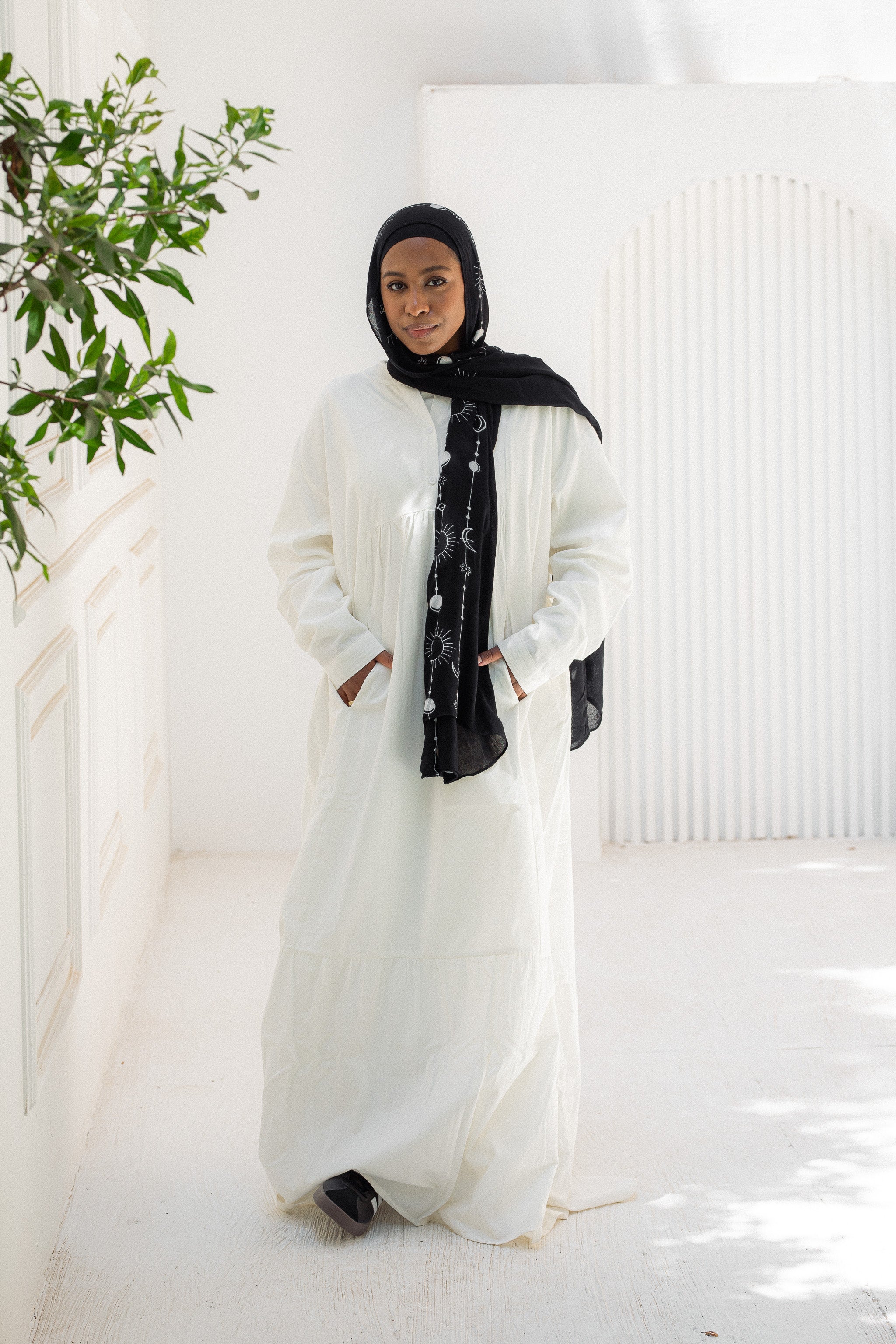 Ruffled white