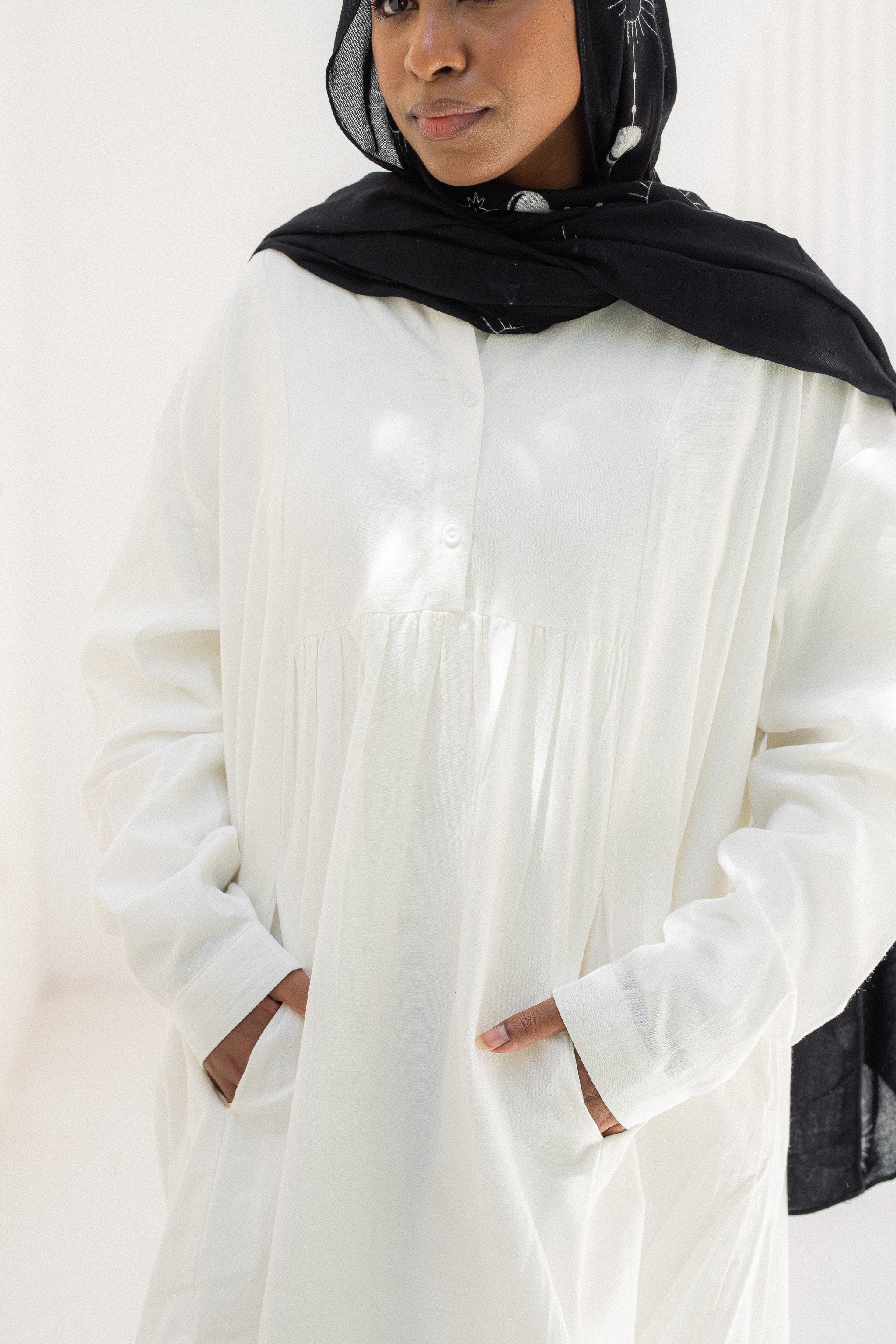 Ruffled white